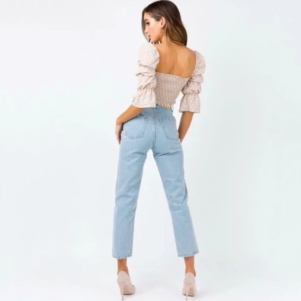 Afends Shelby 8 High Waist Ankle Jeans in Light Wash - Picture 4 of 12